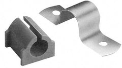 ZSI - 3/8" Tube, Grade 304 Stainless Steel, Tube Strap with Cushion - 2 Mounting Holes - Exact Industrial Supply