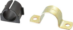 ZSI - 7/8" Tube, Steel, Zinc Plated Tube Strap with Cushion - 2 Mounting Holes - Exact Industrial Supply