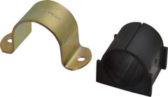 ZSI - 1-3/8" Tube, Steel, Zinc Plated Tube Strap with Cushion - 2 Mounting Holes - Exact Industrial Supply