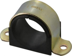 ZSI - 2" Tube, Steel, Zinc Plated Tube Strap with Cushion - 2 Mounting Holes - Exact Industrial Supply