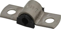 ZSI - 1/4" Tube, Grade 304 Stainless Steel, Tube Strap with Cushion - 2 Mounting Holes - Exact Industrial Supply