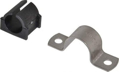 ZSI - 3/4" Tube, Grade 304 Stainless Steel, Tube Strap with Cushion - 2 Mounting Holes - Exact Industrial Supply