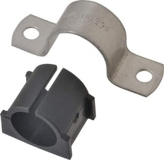 ZSI - 7/8" Tube, Grade 304 Stainless Steel, Tube Strap with Cushion - 2 Mounting Holes - Exact Industrial Supply