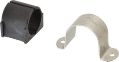 ZSI - 1-1/2" Tube, Grade 304 Stainless Steel, Tube Strap with Cushion - 2 Mounting Holes - Exact Industrial Supply