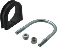 ZSI - 2-1/2" Pipe, Steel U Bolt Clamp with Cushion - Electro Galvanized, 1" Panel Thickness - Exact Industrial Supply