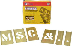 C.H. Hanson - 33 Piece, 2 Inch Character Size, Brass Stencil - Contains Letter Set - Exact Industrial Supply