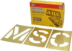 C.H. Hanson - 33 Piece, 6 Inch Character Size, Brass Stencil - Contains Letter Set - Exact Industrial Supply