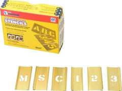 C.H. Hanson - 92 Piece, 1/2 Inch Character Size, Brass Stencil - Contains Three A Fonts - Exact Industrial Supply