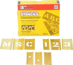 C.H. Hanson - 92 Piece, 1 Inch Character Size, Brass Stencil - Contains Three A Fonts - Exact Industrial Supply