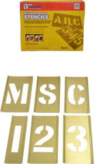 C.H. Hanson - 92 Piece, 2-1/2 Inch Character Size, Brass Stencil - Contains Three A Fonts - Exact Industrial Supply