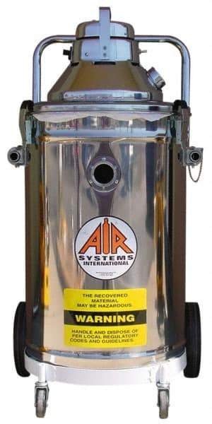 AIR Systems - 15 Gal, Stainless Steel Tank, Dry, Toxic Dust Vacuum Cleaner - 2.3 hp, 11 Amps - Exact Industrial Supply