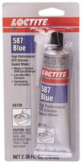 Loctite - 70 mL Tube Blue RTV Silicone Gasket Sealant - 500°F Max Operating Temp, 30 min Tack Free Dry Time, 24 hr Full Cure Time, Series 587 - Exact Industrial Supply