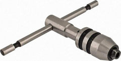 Interstate - 1/4 to 1/2" Tap Capacity, T Handle Tap Wrench - 3-35/64" Overall Length - Exact Industrial Supply