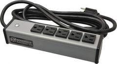 Wiremold - 5 Outlets, 120 Volts, 15 Amps, 15' Cord, Power Outlet Strip - Free Hanging Mount, 5-15 NEMA Configuration, 9-1/4" Strip, cULus Listed - Exact Industrial Supply
