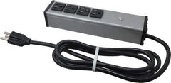 Wiremold - 4 Outlets, 120 Volts, 15 Amps, 6' Cord, Power Outlet Strip - Free Hanging Mount, 5-15 NEMA Configuration, 9-1/4" Strip, cULus Listed - Exact Industrial Supply