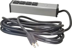 Wiremold - 4 Outlets, 120 Volts, 15 Amps, 15' Cord, Power Outlet Strip - Free Hanging Mount, 5-15 NEMA Configuration, 9-1/4" Strip, cULus Listed - Exact Industrial Supply