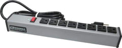 Wiremold - 8 Outlets, 120 Volts, 15 Amps, 6' Cord, Power Outlet Strip - Free Hanging Mount, 5-15 NEMA Configuration, 15" Strip, cULus Listed - Exact Industrial Supply