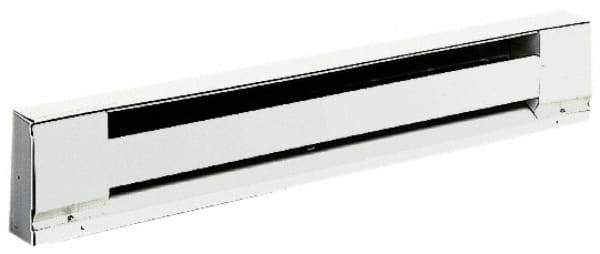 TPI - 60" Long, 240 Volt, 1250/938 Watt, 4250/3189 BTU, Electric Baseboard Heater - Stainless Steel Element, Aluminum Fins, White - Exact Industrial Supply