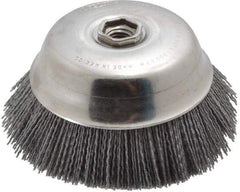 Osborn - 6" Diam, 5/8-11 Threaded Arbor Straight Wire Silicon Carbide Cup Brush - Medium Grade, 1-1/2" Trim Length, 6,000 Max RPM - Exact Industrial Supply