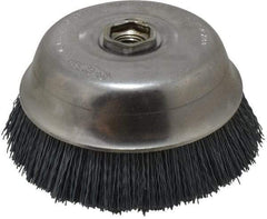 Osborn - 6" Diam, 5/8-11 Threaded Arbor Straight Wire Silicon Carbide Cup Brush - Extra Fine Grade, 1-1/2" Trim Length, 6,000 Max RPM - Exact Industrial Supply