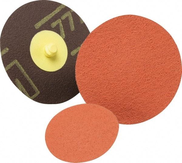 3M - 3" Disc Diam, 80 Grit, Aluminum Oxide Quick Change Disc - Type S Attaching System, Coated, Medium Grade, 20,000 RPM, 361F Series - Exact Industrial Supply