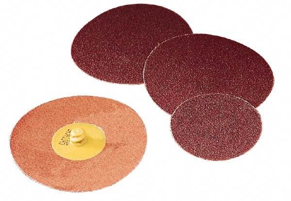 3M - 3" Disc Diam, 80 Grit, Zirconia Alumina Quick Change Disc - Type S Attaching System, Coated, Black, Medium Grade, 20,000 RPM, 501C Series - Exact Industrial Supply