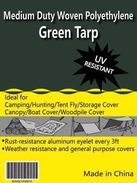 Value Collection - 20' Long x 16' Wide Polyethylene Tarp & Dust Cover - Green, 9 to 10 mil Thickness - Exact Industrial Supply