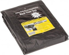 Value Collection - 12' Long x 10' Wide Polyethylene Tarp & Dust Cover - Black, Grommet, 11 to 12 mil Thickness - Exact Industrial Supply