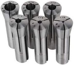 Lyndex - 6 Piece, 1/8" to 3/4" Capacity, R8 Collet Set - Increments of 1/8 Inch - Exact Industrial Supply