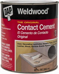 DAP - 32 oz Can Tan Contact Adhesive - 15 min Working Time, Bonds to Cardboard, Concrete, Metal, Paper, Particle Board, Rubber & Wood - Exact Industrial Supply