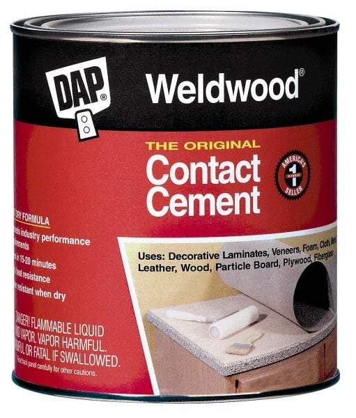 DAP - 1 Gal Can Tan Contact Adhesive - 15 min Working Time, Bonds to Cardboard, Concrete, Metal, Paper, Particle Board, Rubber & Wood - Exact Industrial Supply