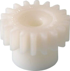 Poly Hi Solidur - 24 Pitch, 3/4" Pitch Diam, 0.833" OD, 18 Tooth Spur Gear - 1/4" Face Width, 3/16" Bore Diam, 35/64" Hub Diam, 20° Pressure Angle, Acetal - Exact Industrial Supply