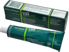 Dow Corning - 3 oz Tube Silver RTV Silicone Joint Sealant - -76 to -29.2°F Operating Temp, 20 min Tack Free Dry Time, 24 hr Full Cure Time, Series 732 - Exact Industrial Supply