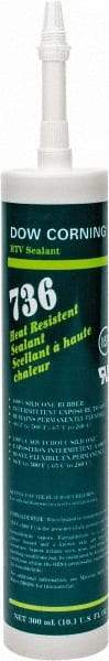 Dow Corning - 10.1 oz Cartridge Red RTV Silicone Joint Sealant - -85 to 500°F Operating Temp, 17 min Tack Free Dry Time, 24 hr Full Cure Time, Series 736 - Exact Industrial Supply