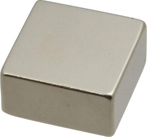 Eclipse - 43.9 Lb Max Holding Capacity Neodymium Rare Earth Block Magnet - 1" Long x 1" Wide x 1/2" High, 248°F Max Operating Temp - Exact Industrial Supply