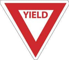 NMC - "Yield", 30" Wide x 30" High, Aluminum Stop & Yield Signs - 0.08" Thick, Red on White, High Intensity Reflectivity, Triangle, Post Mount - Exact Industrial Supply