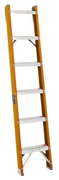 Louisville - 10 Steps, 10' High, Type IA Rating, Fiberglass Shelf Ladder - 300 Lb Load Capacity, 15-3/16" Base Width - Exact Industrial Supply