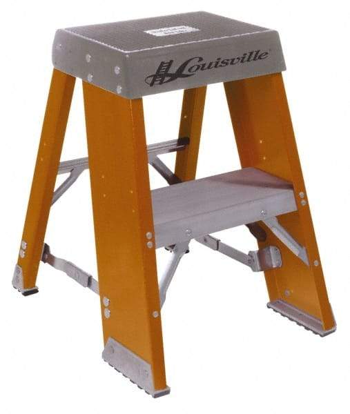 Louisville - 2 Steps, 2' High, Type IA Rating, Fiberglass Step Stand - 300 Lb Capacity, 17-11/16" Base Width - Exact Industrial Supply