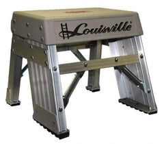 Louisville - 1 Step, 1' High, Type IA Rating, Aluminum Step Stand - 300 Lb Capacity, 15-11/16" Base Width - Exact Industrial Supply