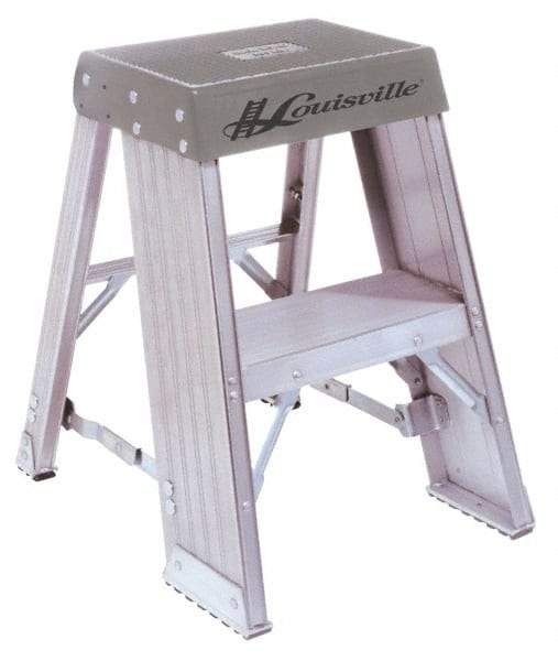 Louisville - 3 Steps, 3' High, Type IA Rating, Aluminum Step Stand - 300 Lb Capacity, 19-11/16" Base Width - Exact Industrial Supply