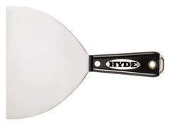 Hyde Tools - 4" Wide Stainless Steel Taping Knife - Flexible, Nylon Handle, 8-1/8" OAL - Exact Industrial Supply