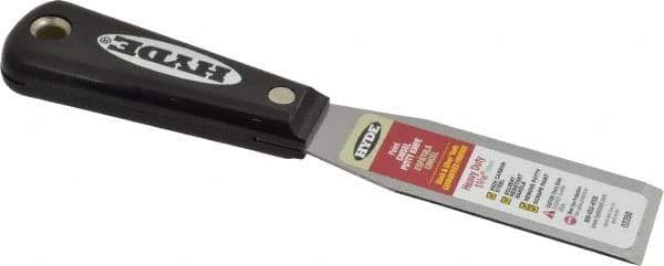Hyde Tools - 1-5/16" Wide Steel Taping Knife - Stiff, Nylon Handle, 7-3/4" OAL - Exact Industrial Supply