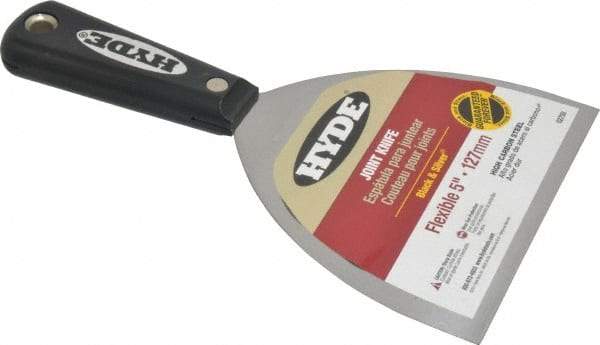 Hyde Tools - 5" Wide Carbon Steel Taping Knife - Flexible, Nylon Handle, 8-1/4" OAL - Exact Industrial Supply