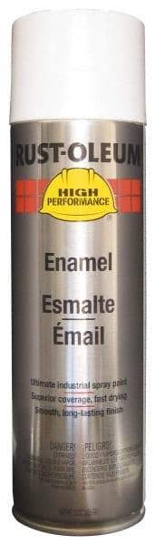 Rust-Oleum - White, 15 oz Net Fill, Flat, Enamel Spray Paint - 14 Sq Ft per Can, 15 oz Container, Use on Rust Proof Paint - Exact Industrial Supply
