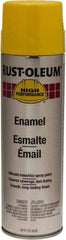 Rust-Oleum - Safety Yellow, 15 oz Net Fill, Gloss, Enamel Spray Paint - 14 Sq Ft per Can, 15 oz Container, Use on Rust Proof Paint - Exact Industrial Supply