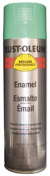 Rust-Oleum - Safety Green, 15 oz Net Fill, Gloss, Enamel Spray Paint - 14 Sq Ft per Can, 15 oz Container, Use on Rust Proof Paint - Exact Industrial Supply