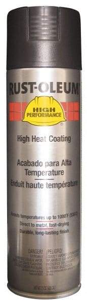 Rust-Oleum - Black, 15 oz Net Fill, Flat, High-Heat Spray Paint - 14 Sq Ft per Can, 15 oz Container - Exact Industrial Supply
