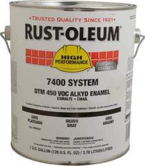 Rust-Oleum - 1 Gal Silver Gray Gloss Finish Industrial Enamel Paint - Interior/Exterior, Direct to Metal, <450 gL VOC Compliance - Exact Industrial Supply