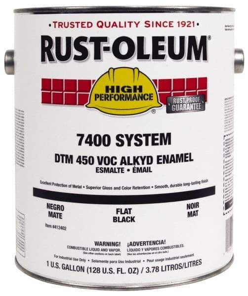 Rust-Oleum - 1 Gal Yellow (New Caterpillar) Gloss Finish Industrial Enamel Paint - Interior/Exterior, Direct to Metal, <450 gL VOC Compliance - Exact Industrial Supply