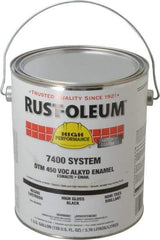 Rust-Oleum - 1 Gal Black High Gloss Finish Industrial Enamel Paint - Interior/Exterior, Direct to Metal, <450 gL VOC Compliance - Exact Industrial Supply